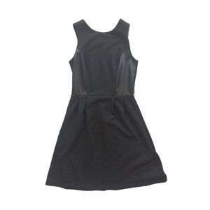 Faux Leather Paneled Dress